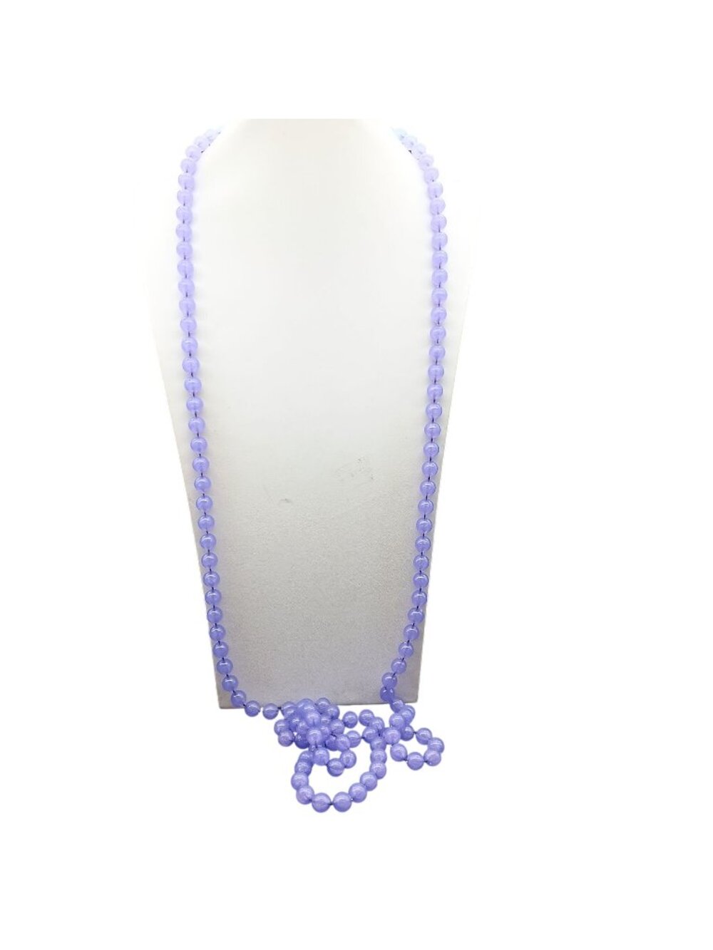 Vintage Lavender Beaded Necklace Long Strand Costume Jewelry